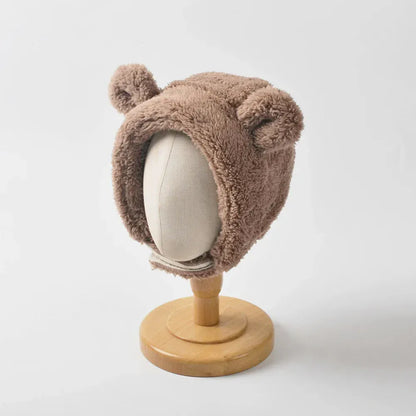ベビー用帽子 ベビーキッズ帽子 くま耳付きボアフリース防寒帽子ハット【mh0008633】