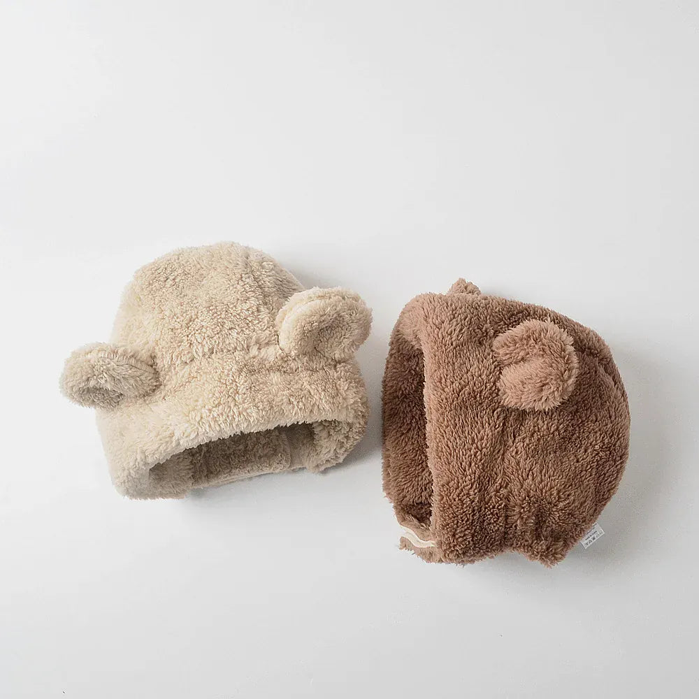 ベビー用帽子 ベビーキッズ帽子 くま耳付きボアフリース防寒帽子ハット【mh0008633】