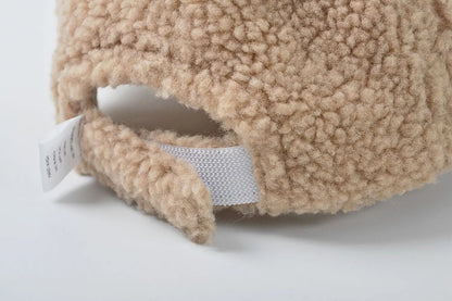 ベビー用帽子 ベビーキッズ帽子 スマイルフェイス刺繍ボアフリース野球帽キャップ【mh0008634】