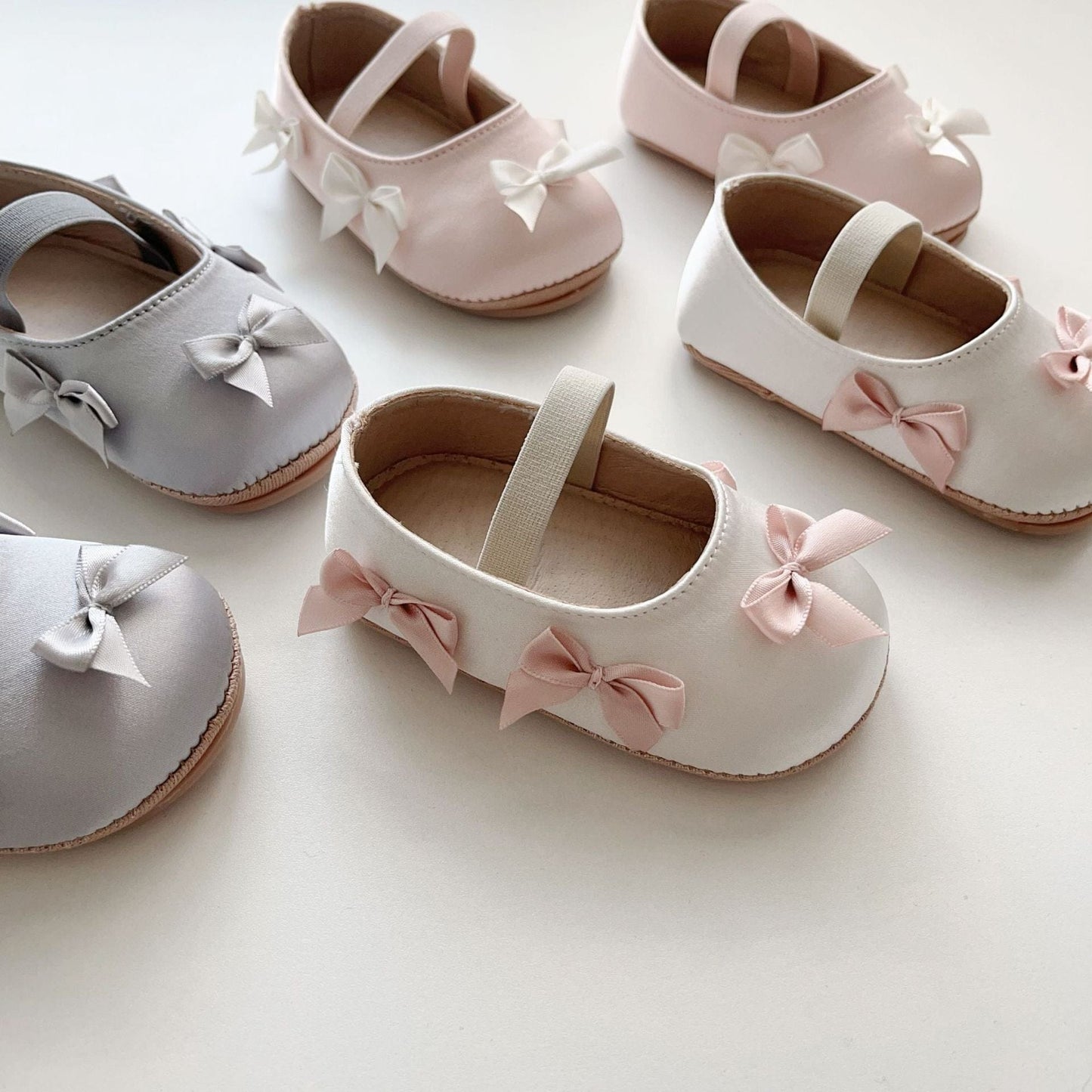 ベビー用靴 ベビーシューズ リボンストラップフラットバレエシューズ【mh0009715】