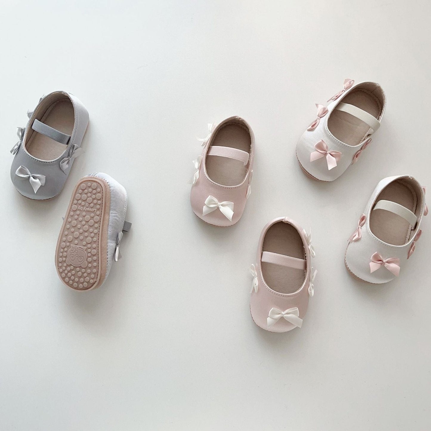 ベビー用靴 ベビーシューズ リボンストラップフラットバレエシューズ【mh0009715】