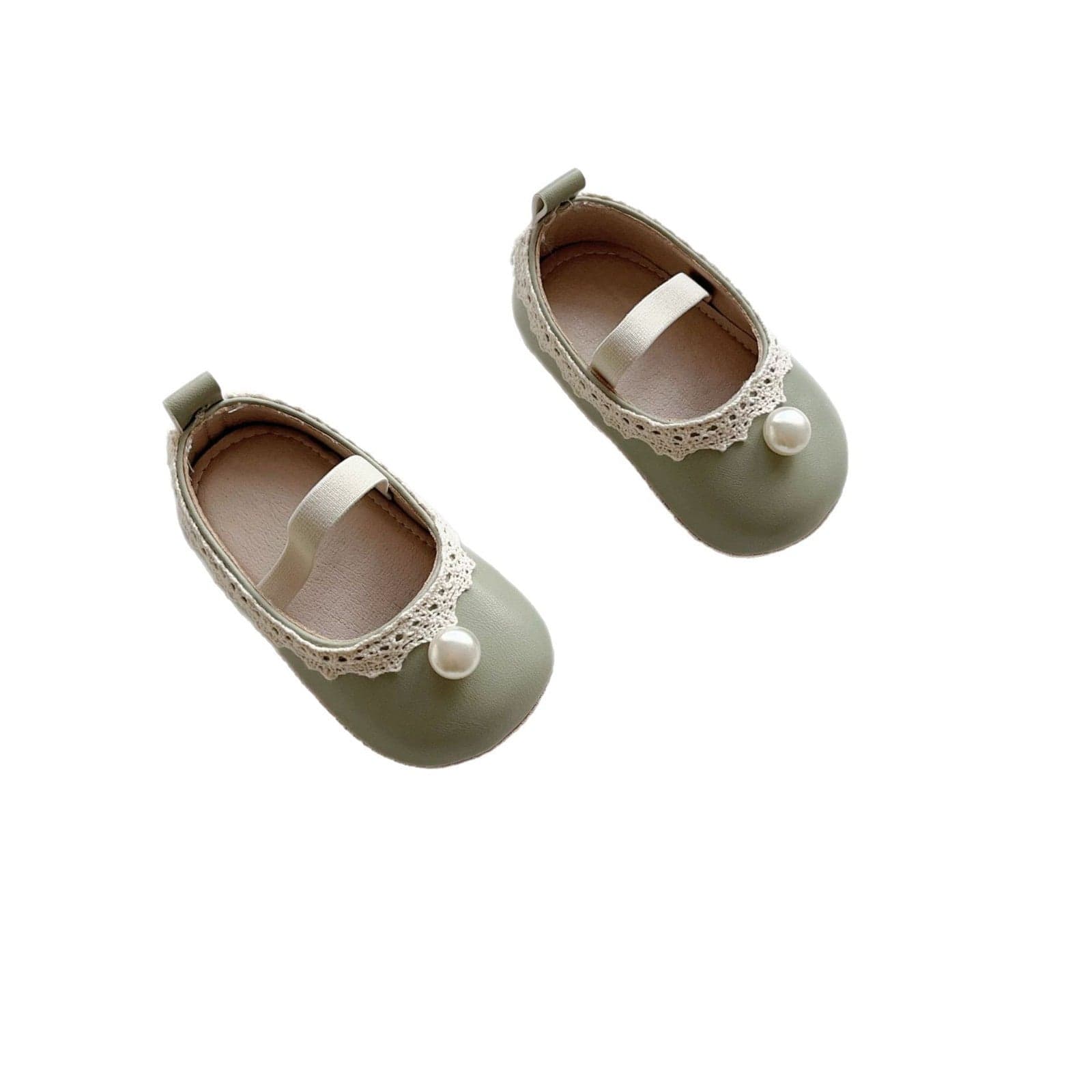 ベビー用靴 ベビーシューズ パールレースフラットバレエシューズ【mh0009716】
