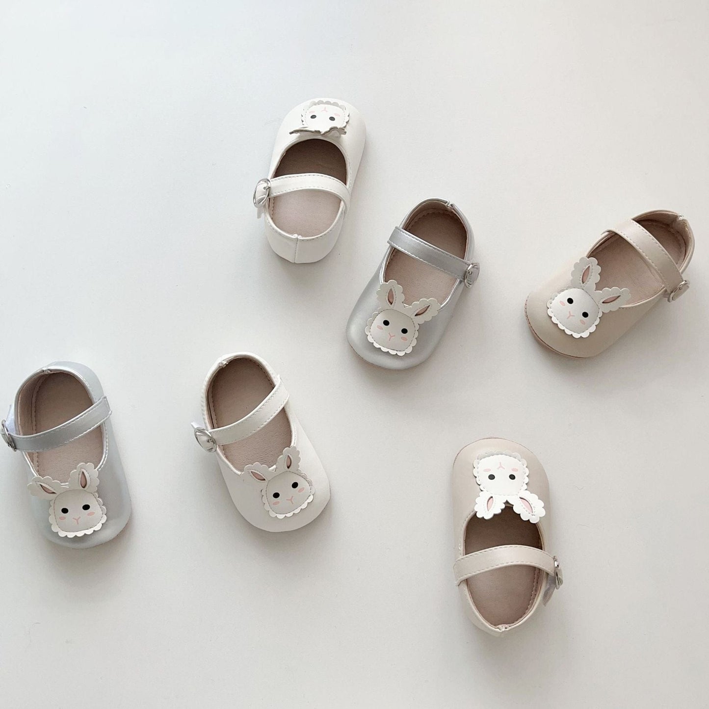 ベビー用靴 ベビーシューズ うさぎバニーストラップフラットバレエシューズ【mh0009718】