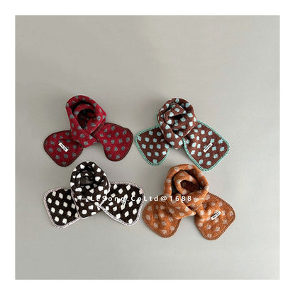 ネックウォーマー キッズ マフラー ドット柄 ボア フリース 厚手 防寒 スヌード【mh0011599】