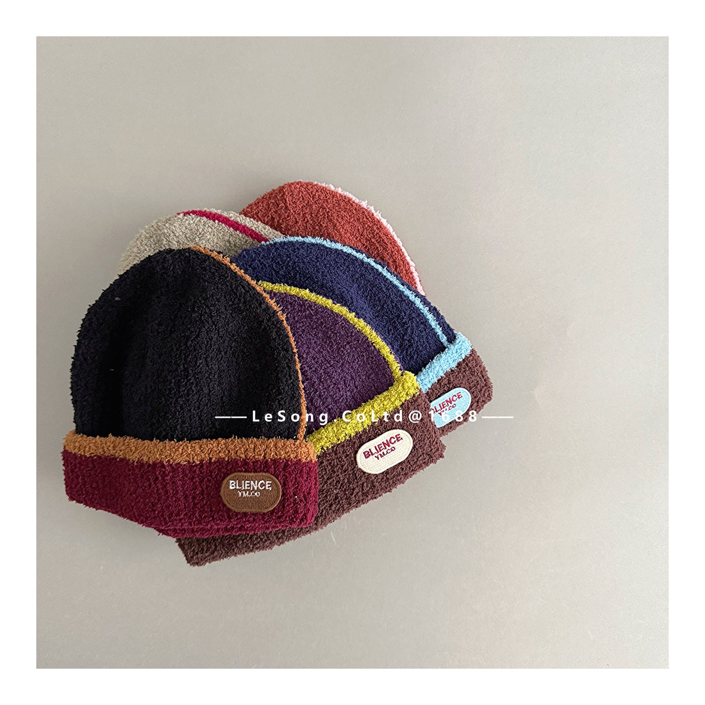 ベビー用帽子 キッズ帽子 カラーブロック ニットキャップ ビーニー【mh0011810】