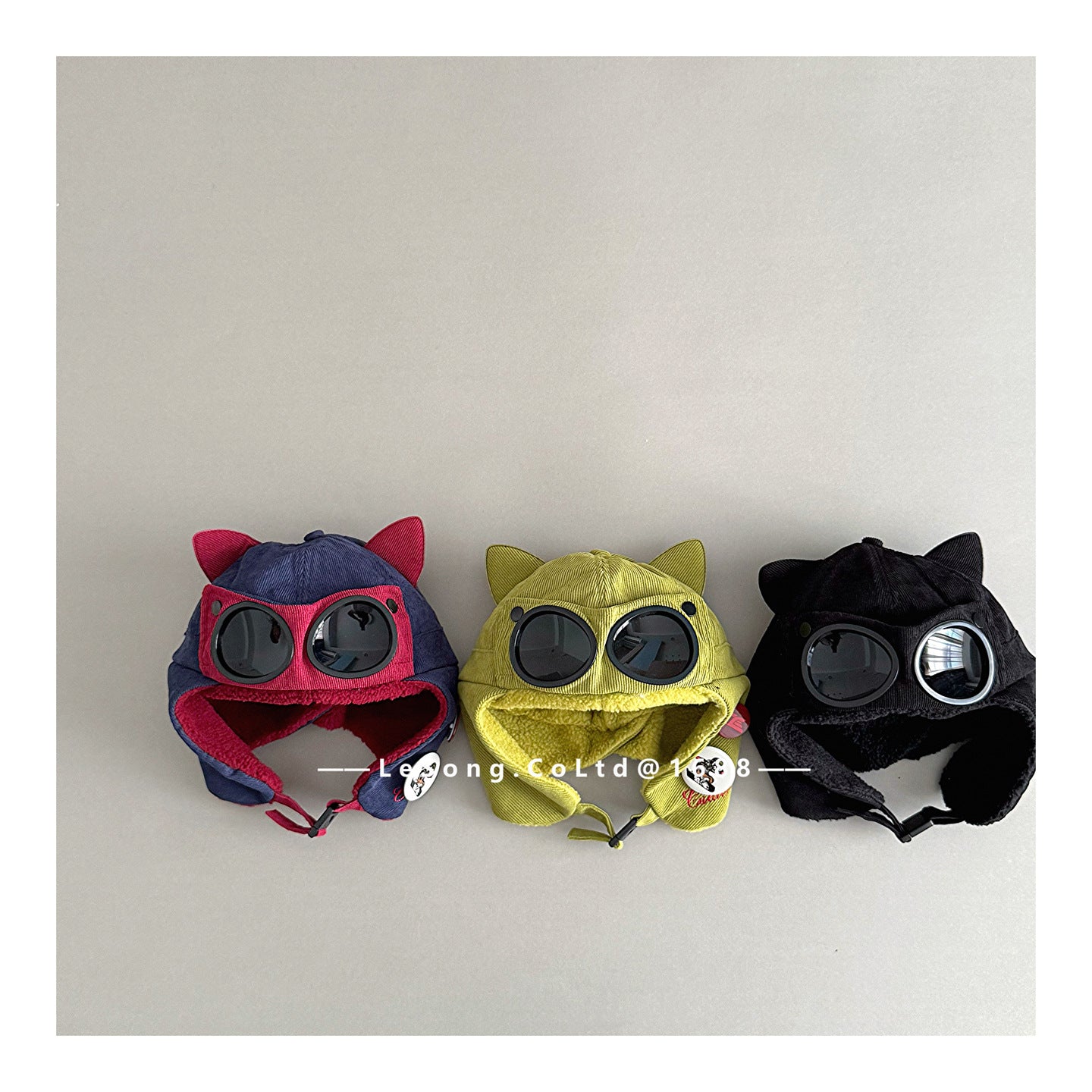 ベビー用帽子 キッズ帽子 ねこ耳 サングラス フライトハット パイロットキャップ【mh0011811】