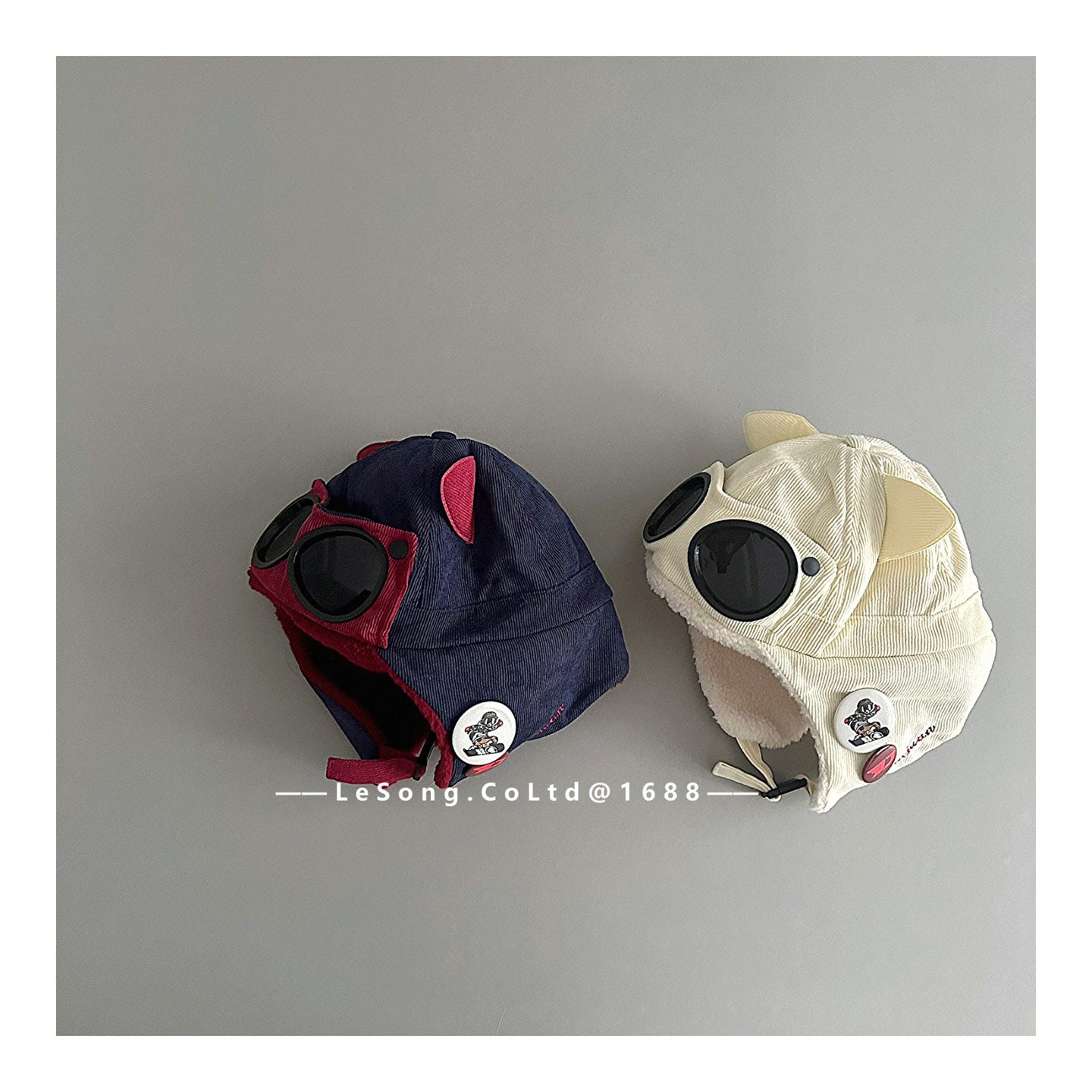 ベビー用帽子 キッズ帽子 ねこ耳 サングラス フライトハット パイロットキャップ【mh0011811】