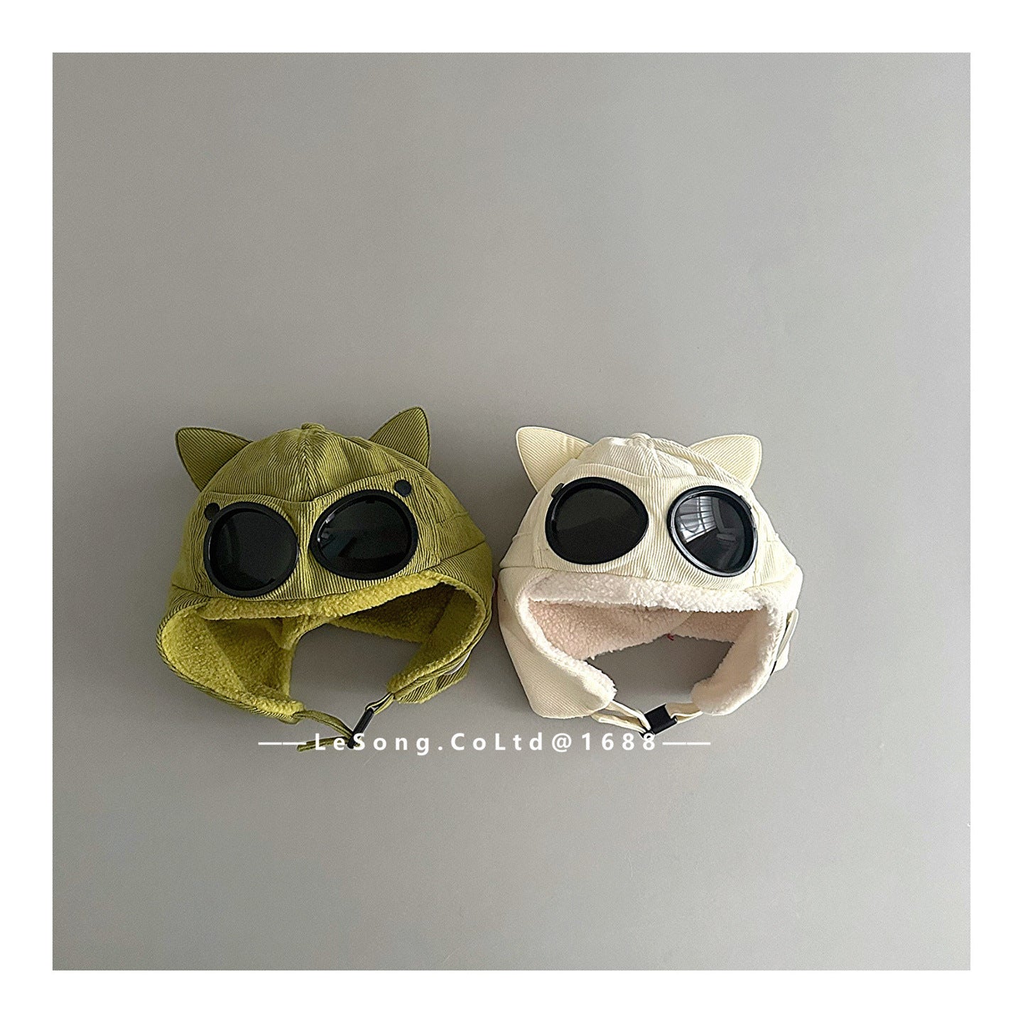 ベビー用帽子 キッズ帽子 ねこ耳 サングラス フライトハット パイロットキャップ【mh0011811】