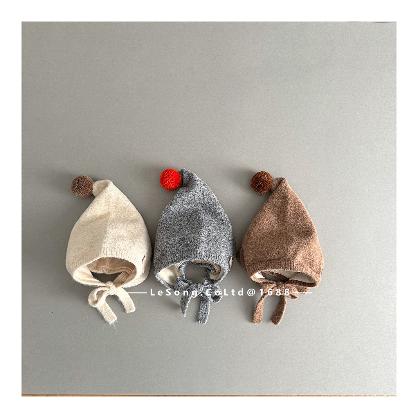 ベビー用帽子 ベビー帽子 ぽんぽん付き 小人キャップ ピクシーハット【mh0011812】