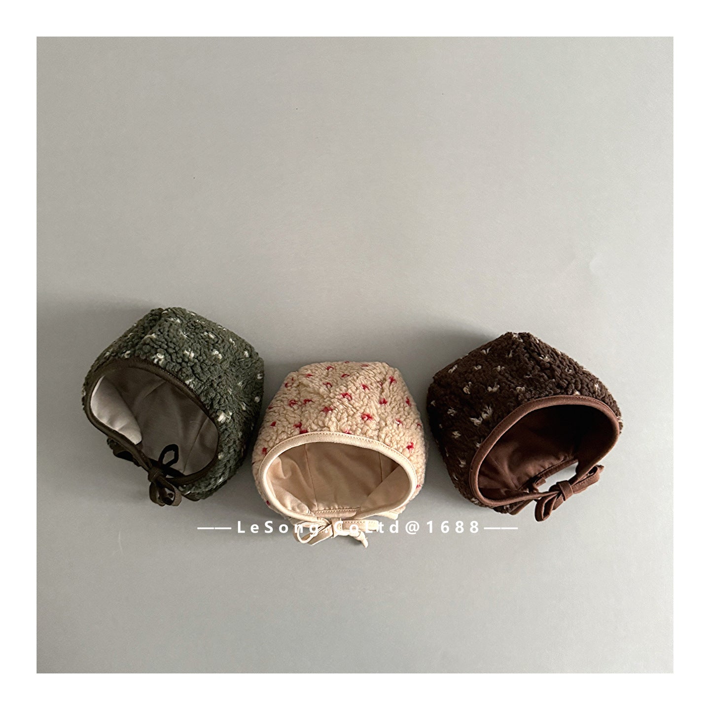 ベビー用帽子 ベビー帽子 ボアフリース ボンネット 耳当て付き帽子【mh0011814】