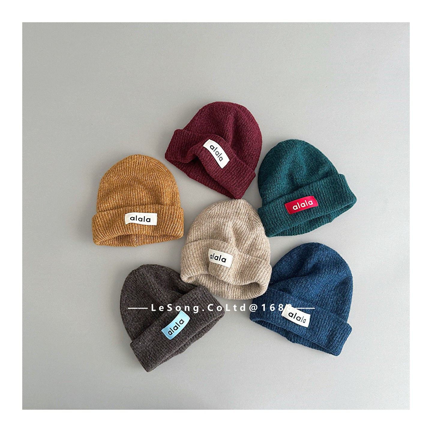 ベビー用帽子 キッズ帽子 ロゴタグ ニットキャップ シンプル ビーニー【mh0011815】