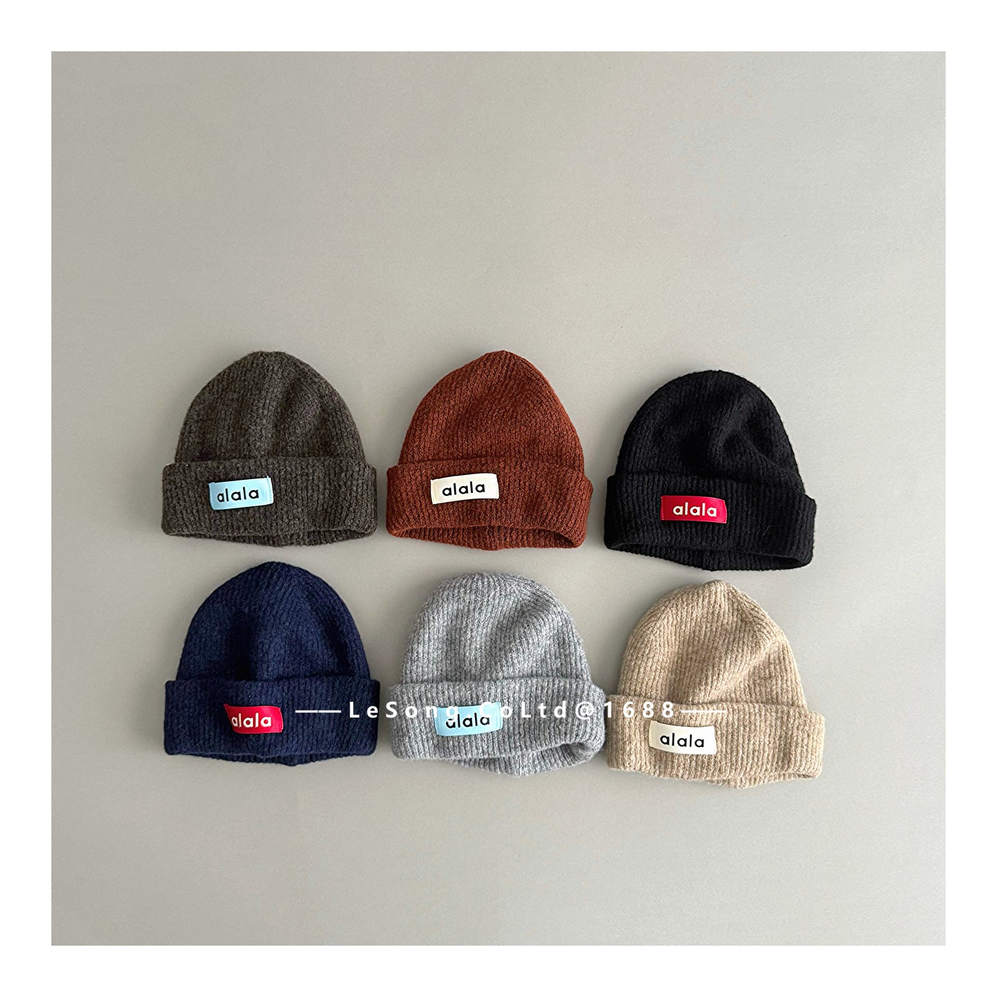 ベビー用帽子 キッズ帽子 ロゴタグ ニットキャップ シンプル ビーニー【mh0011815】