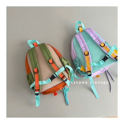 バックパック ベビーキッズリュック バックパック カラーブロック 鞄 バッグ【mh0011822】