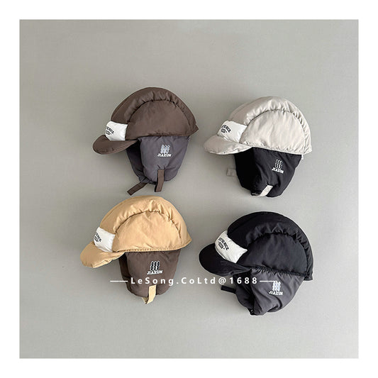 ベビー用帽子 キッズ帽子 耳当て付き 中綿 防寒 スキー帽 フライトハット【mh0011824】