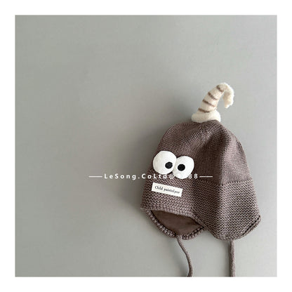 ベビー用帽子 ベビー帽子 アイボール 目玉ワッペン ニットキャップ【mh0011826】