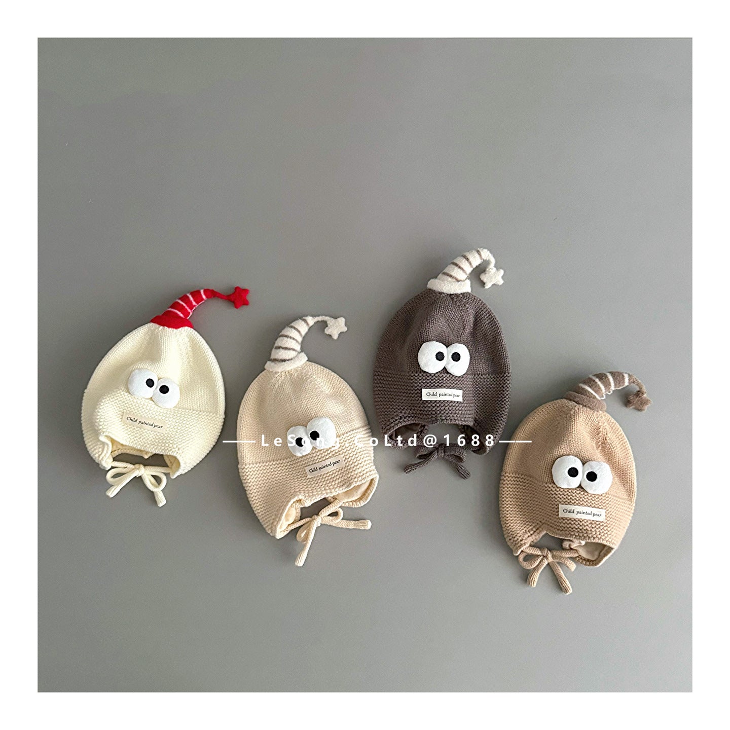 ベビー用帽子 ベビー帽子 アイボール 目玉ワッペン ニットキャップ【mh0011826】