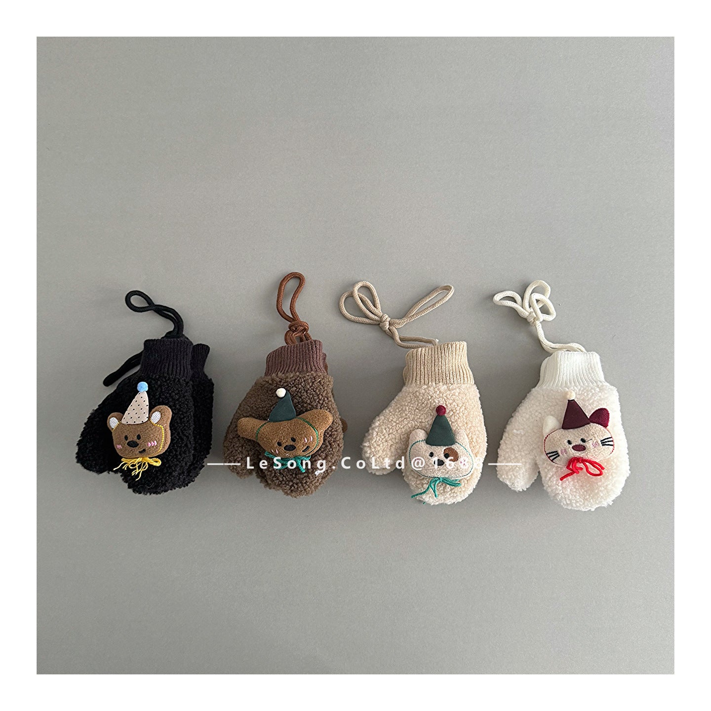 ベビーキッズその他アクセサリー ベビーキッズ手袋 ミトン 指なし フリース アニマルアップリケ【mh0011827】