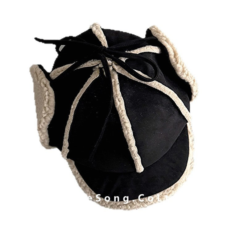 ベビー用帽子 キッズ帽子 フェイクムートン フェイクスウェード スエード 耳当て付き パイロットキャップ【mh0011834】