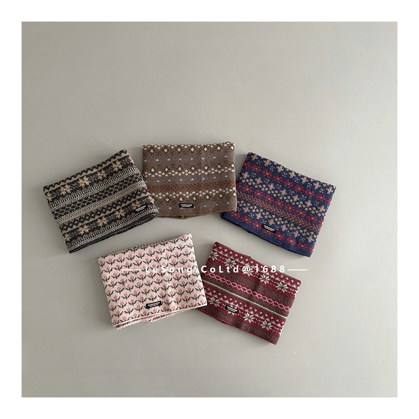 ネックウォーマー キッズネックウォーマー ジャカード マフラー スカーフ【mh0011844】