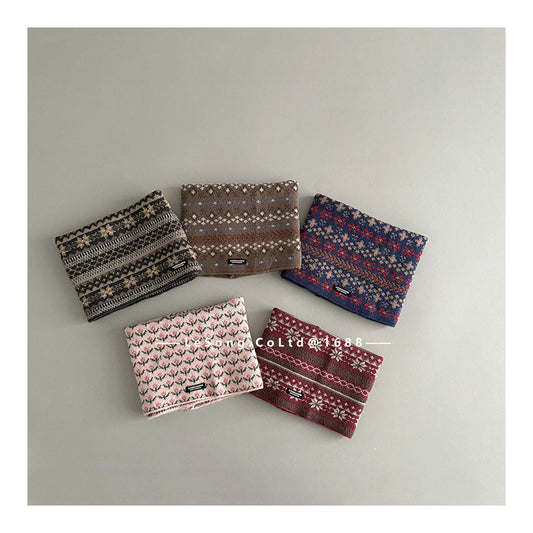 ネックウォーマー キッズネックウォーマー ジャカード マフラー スカーフ【mh0011844】