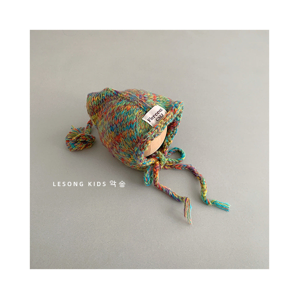 ベビー用帽子 キッズ帽子 ニットキャップ カラフルネップ ロールブリム【mh0011848】