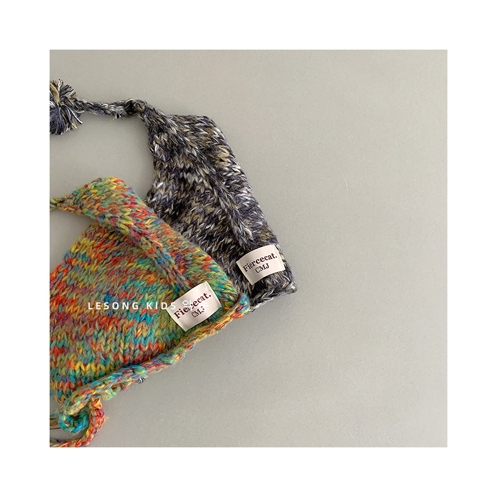 ベビー用帽子 キッズ帽子 ニットキャップ カラフルネップ ロールブリム【mh0011848】