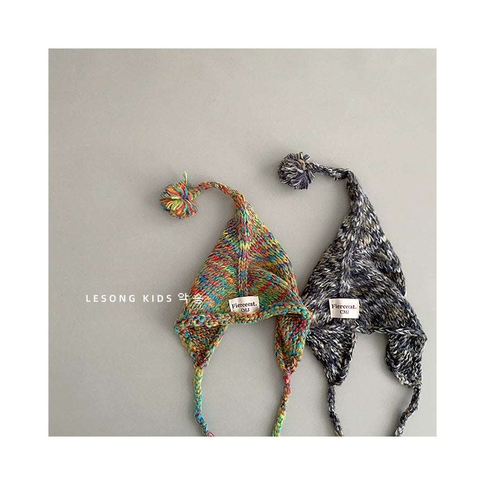 ベビー用帽子 キッズ帽子 ニットキャップ カラフルネップ ロールブリム【mh0011848】