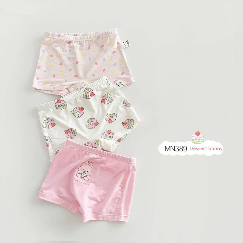 幼児用下着 MN389-Dessert bunny / 100cm キッズショーツ 男の子/女の子下着 ボーイズ/ガールズアンダーウェア 3枚セット ボクサーブリーフ【mh0005806】