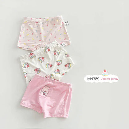 幼児用下着 MN389-Dessert bunny / 100cm キッズショーツ 男の子/女の子下着 ボーイズ/ガールズアンダーウェア 3枚セット ボクサーブリーフ【mh0005806】