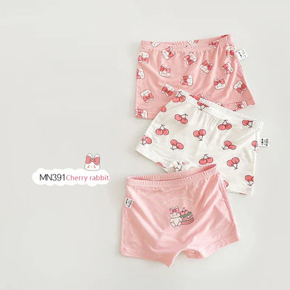 幼児用下着 MN391-Cherry rabbit / 100cm キッズショーツ 男の子/女の子下着 ボーイズ/ガールズアンダーウェア 3枚セット ボクサーブリーフ【mh0005806】