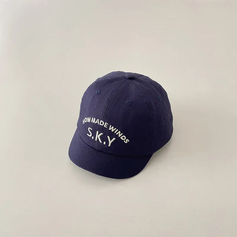 ベビー用帽子 Navy / 45-50cm ベビー帽子 キャップ 野球帽 レターロゴ刺繍 ハット【mh0005447】