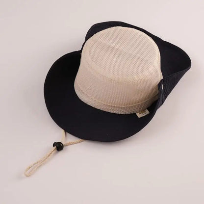 ベビー用帽子 navy / 48-52cm キッズ帽子 メッシュ サファリハット ハット バイカラー サマーハット