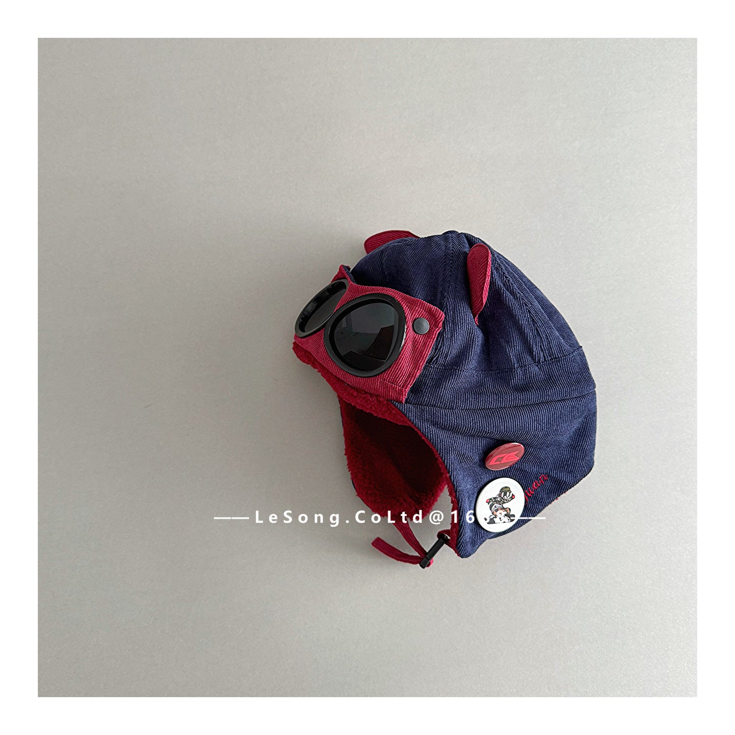 ベビー用帽子 Navy Blue / Child キッズ帽子 ねこ耳 サングラス フライトハット パイロットキャップ【mh0011811】