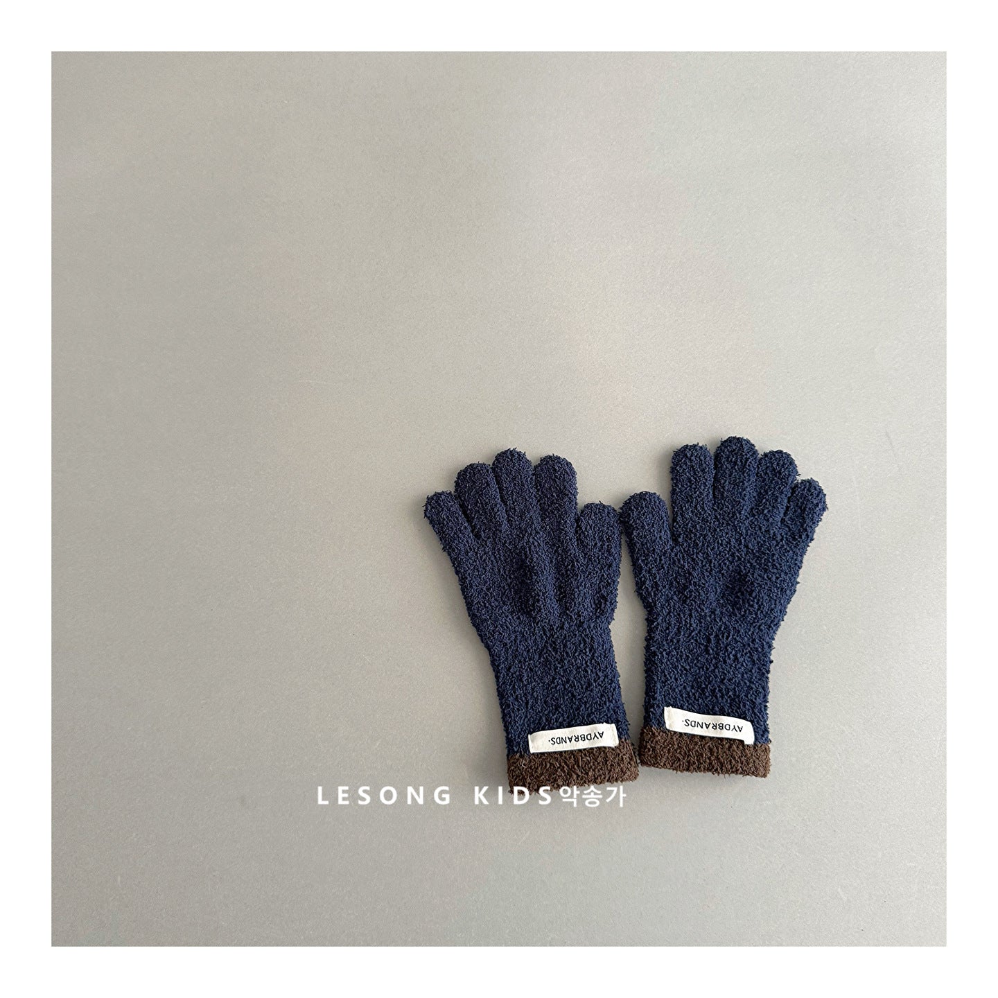 ベビーキッズその他アクセサリー Navy Blue / One Size キッズ手袋 ミトン バイカラー ニット グローブ【mh0011820】