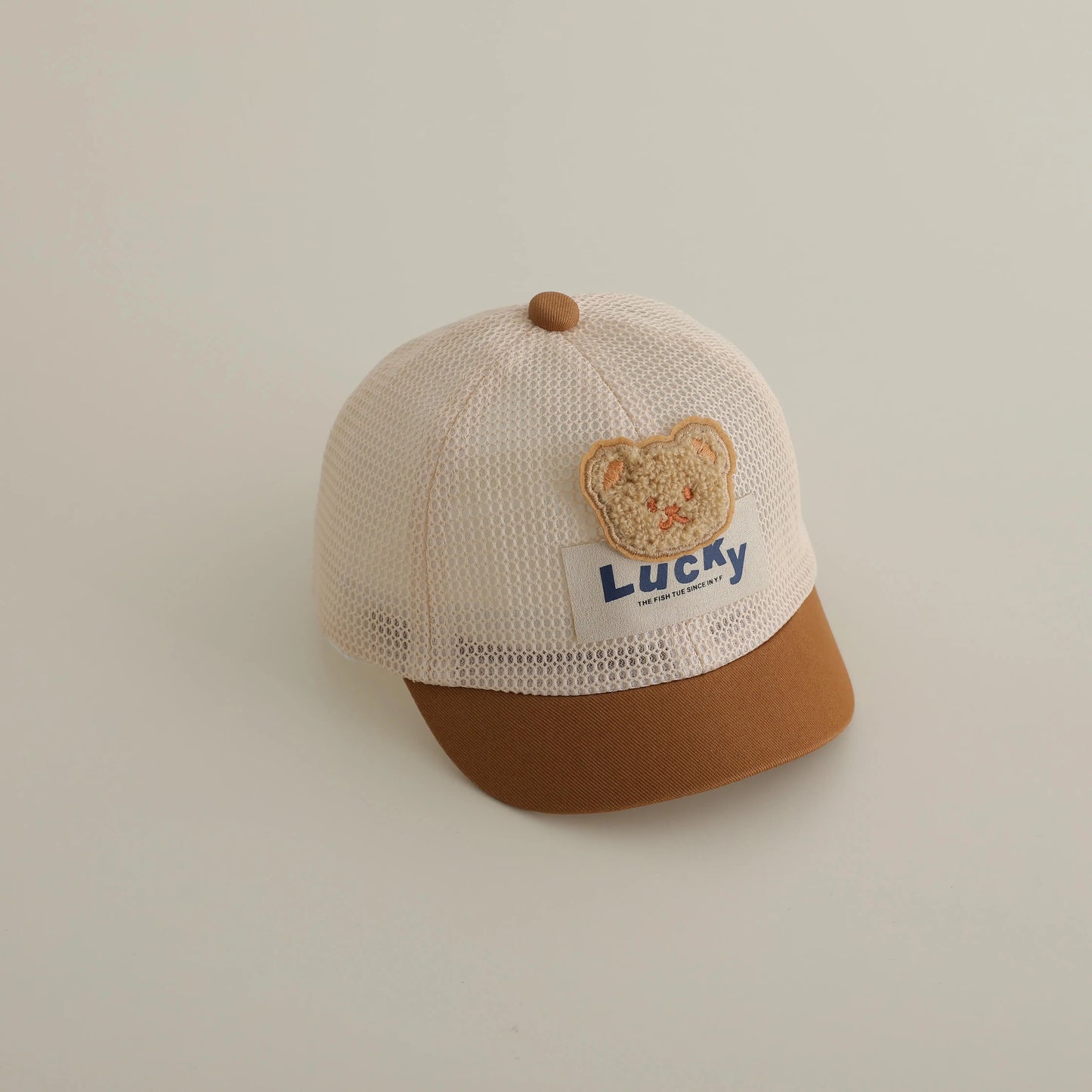 ベビー用帽子 orange / 46-50cm / 取り寄せ（7〜30日） ベビー帽子 メッシュキャップ 野球帽 ベアくまワッペン サマーハット