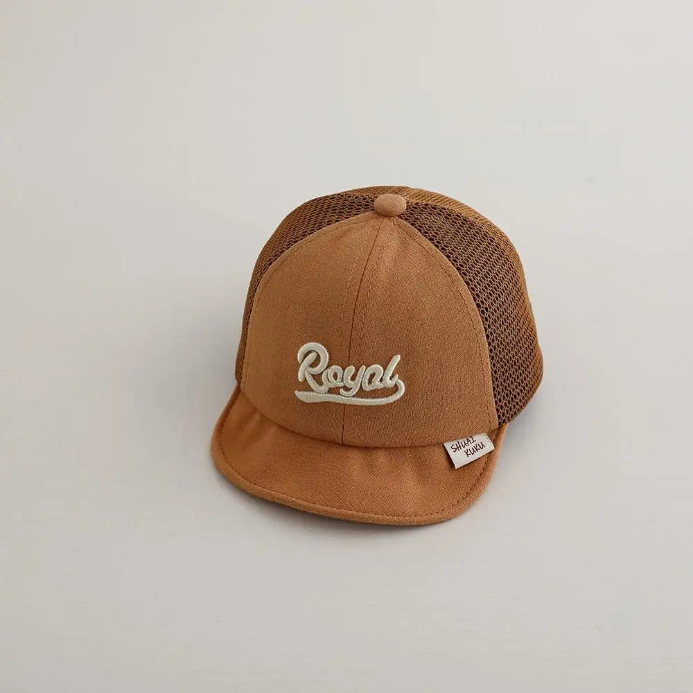 ベビー用帽子 Orange / 46-50cm ベビー帽子 メッシュキャップ 野球帽 レターロゴ刺繍 サマーハット【mh0005593】