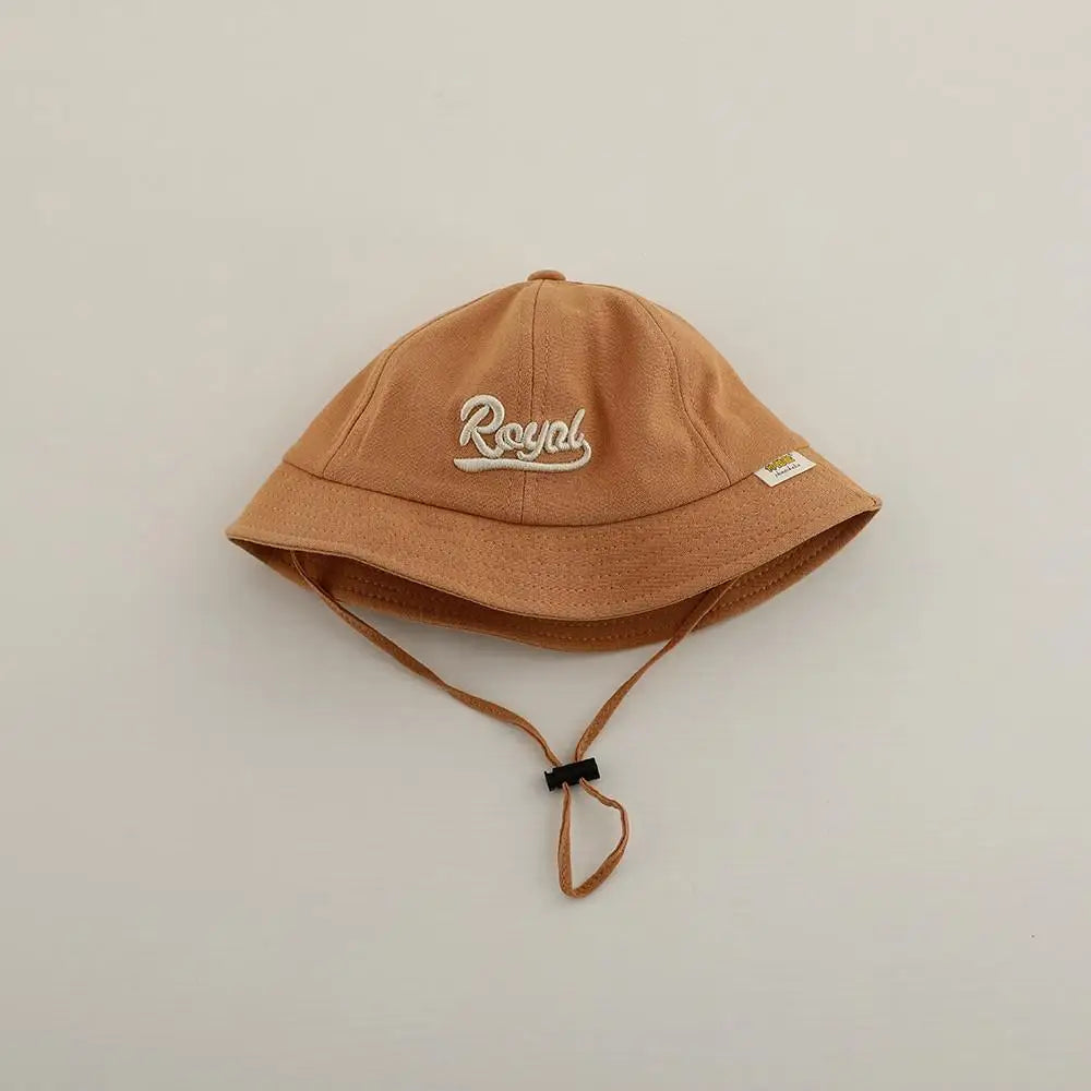 ベビー用帽子 Orange / 48-50cm キッズ帽子 バケットハット フィッシャーマンハット レターロゴ刺繍【mh0005081】