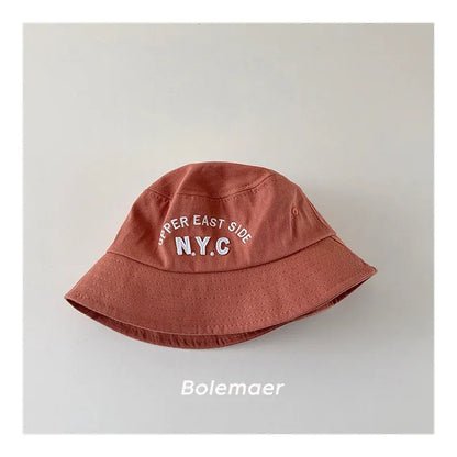 ベビー用帽子 Orange / 50-52cm キッズ帽子 N.Y.C刺繍バケットハット【mh0008948】