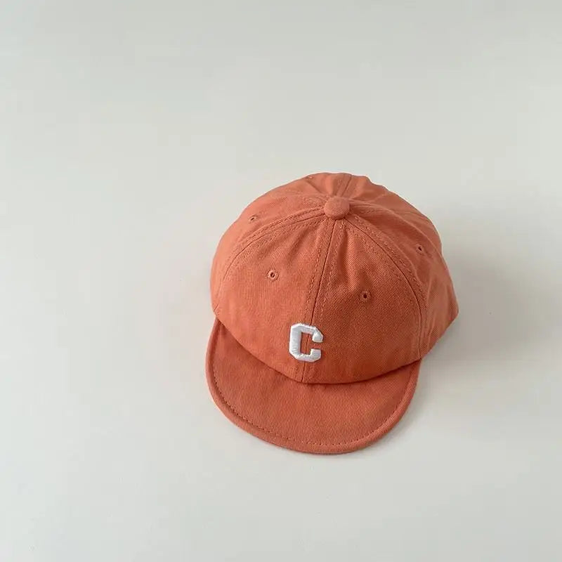 ベビー用帽子 orange  C / 44-48cm ベビー帽子 キャップ 野球帽 レターロゴ刺繍
