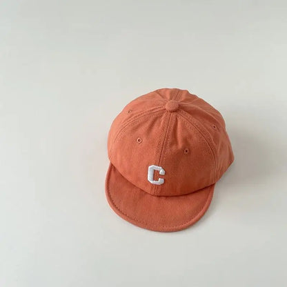 ベビー用帽子 orange  C / 44-48cm ベビー帽子 キャップ 野球帽 レターロゴ刺繍