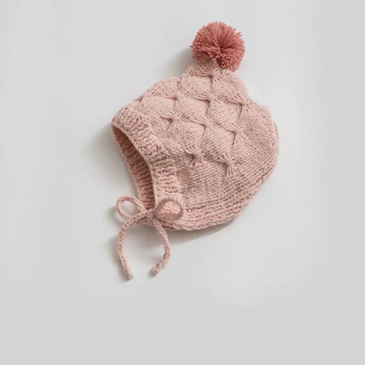 ベビー用帽子 pink / one size ベビー帽子 ニットボンネット ぽんぽん帽子 5カラー