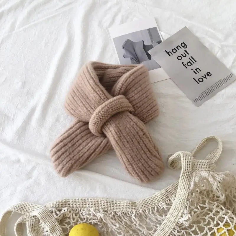 ネックウォーマー Pink / One size キッズマフラー ニット スカーフ 9カラー ユニセックス 男の子 女の子 子供服【mh0003228】