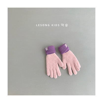 ベビーキッズその他アクセサリー Pink Purple / One Size キッズ手袋 ミトン バイカラー カラフル グローブ【mh0011809】