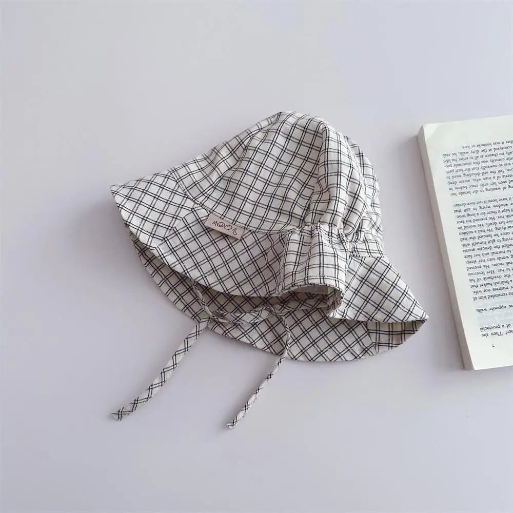 ベビー用帽子 plaid / 45-48cm ベビー帽子 バケットハット サマーハット 無地/ストライプ【mh0005078】