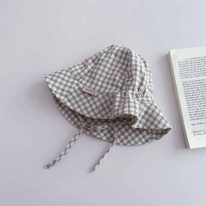 ベビー用帽子 plaid / 45-48cm ベビー帽子 バケットハット サマーハット 無地/ストライプ【mh0005078】