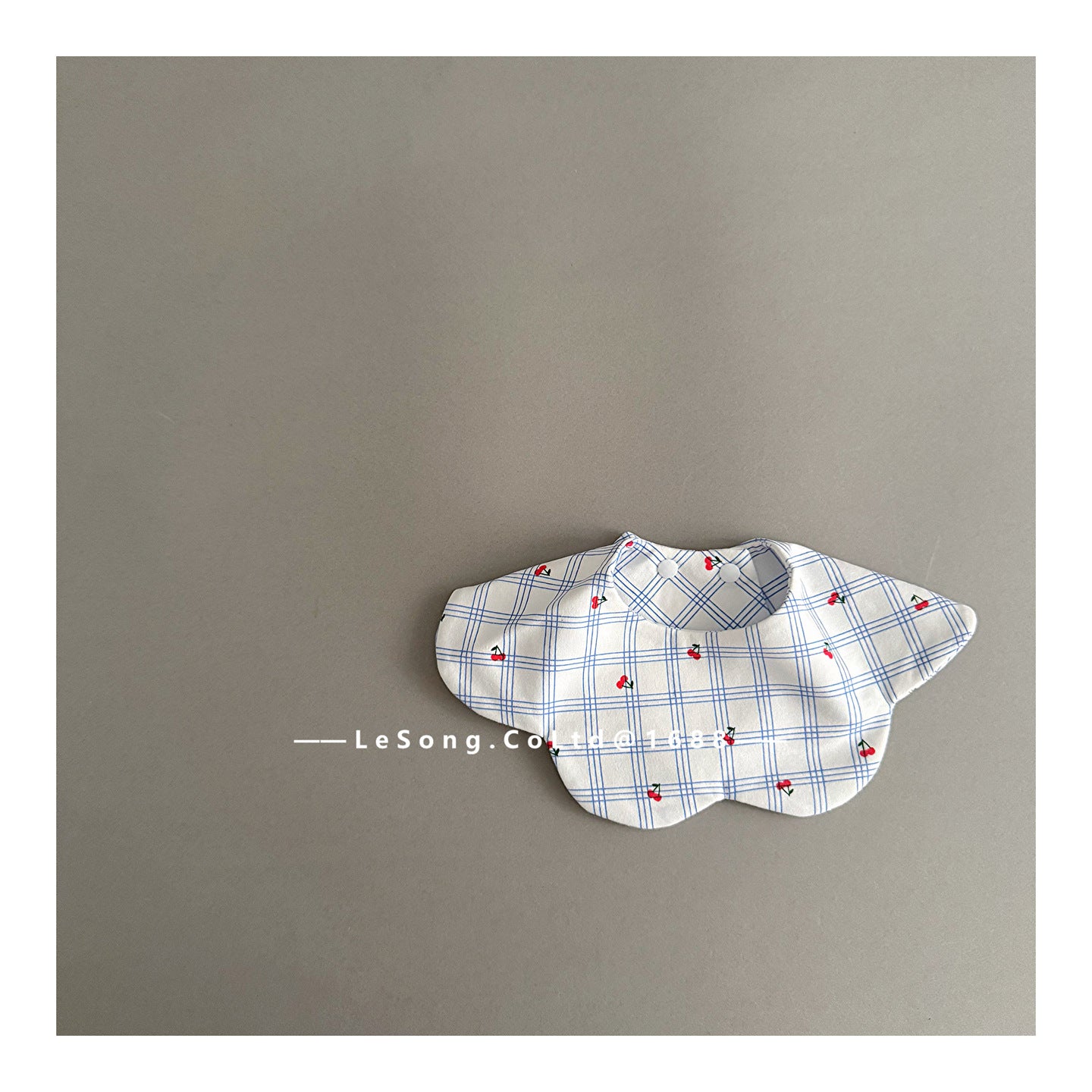 よだれかけ Plaid cherry petal bib ベビースタイ ビフ フラワー サークル よだれかけ【mh0011818】