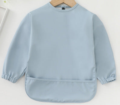 よだれかけ PU blue / S Soft Waterproof Long Sleeve Bib ソフト防水長袖お食事エプロン【mh0012240】