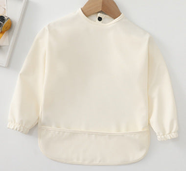 よだれかけ PU creamy / S Soft Waterproof Long Sleeve Bib ソフト防水長袖お食事エプロン【mh0012240】
