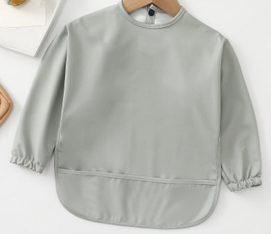 よだれかけ PU dark green / S Soft Waterproof Long Sleeve Bib ソフト防水長袖お食事エプロン【mh0012240】