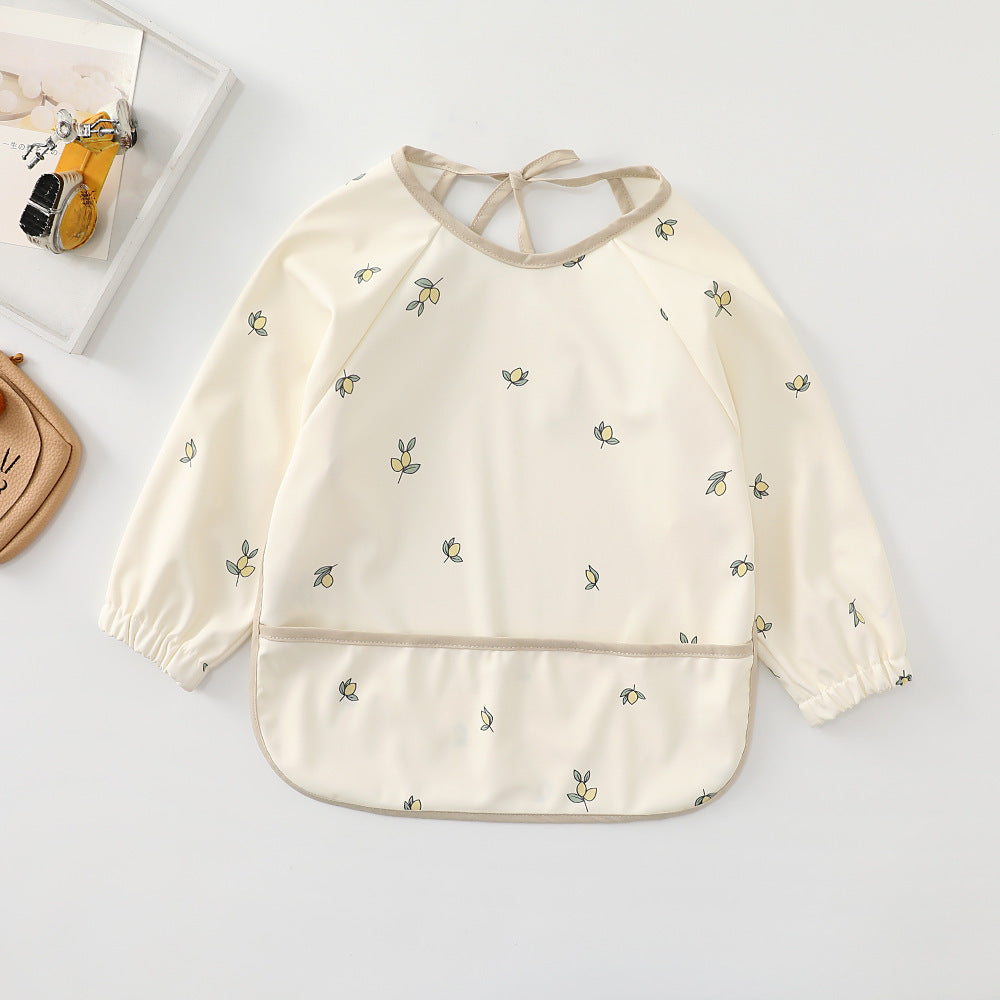 よだれかけ PU olive branch / S Soft Waterproof Long Sleeve Bib ソフト防水長袖お食事エプロン【mh0012240】